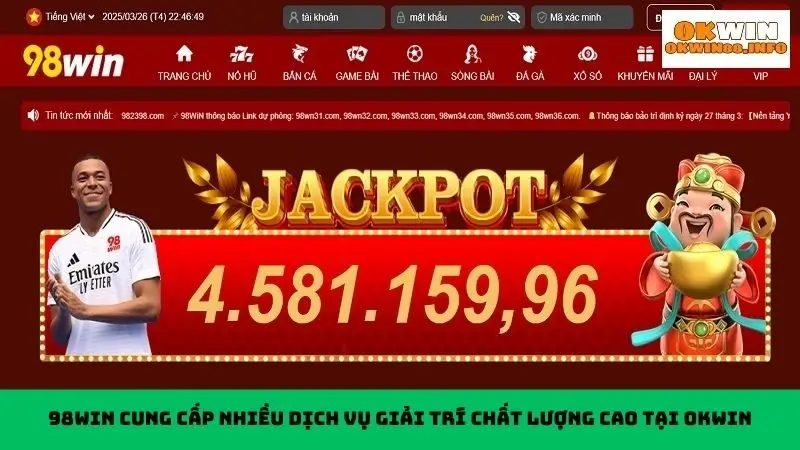 Trải nghiệm các sản phẩm cá cược chất lượng tại 98win trong liên minh